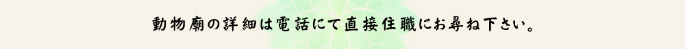 ペット埋葬の詳細は電話にて直接住職にお尋ね下さい。